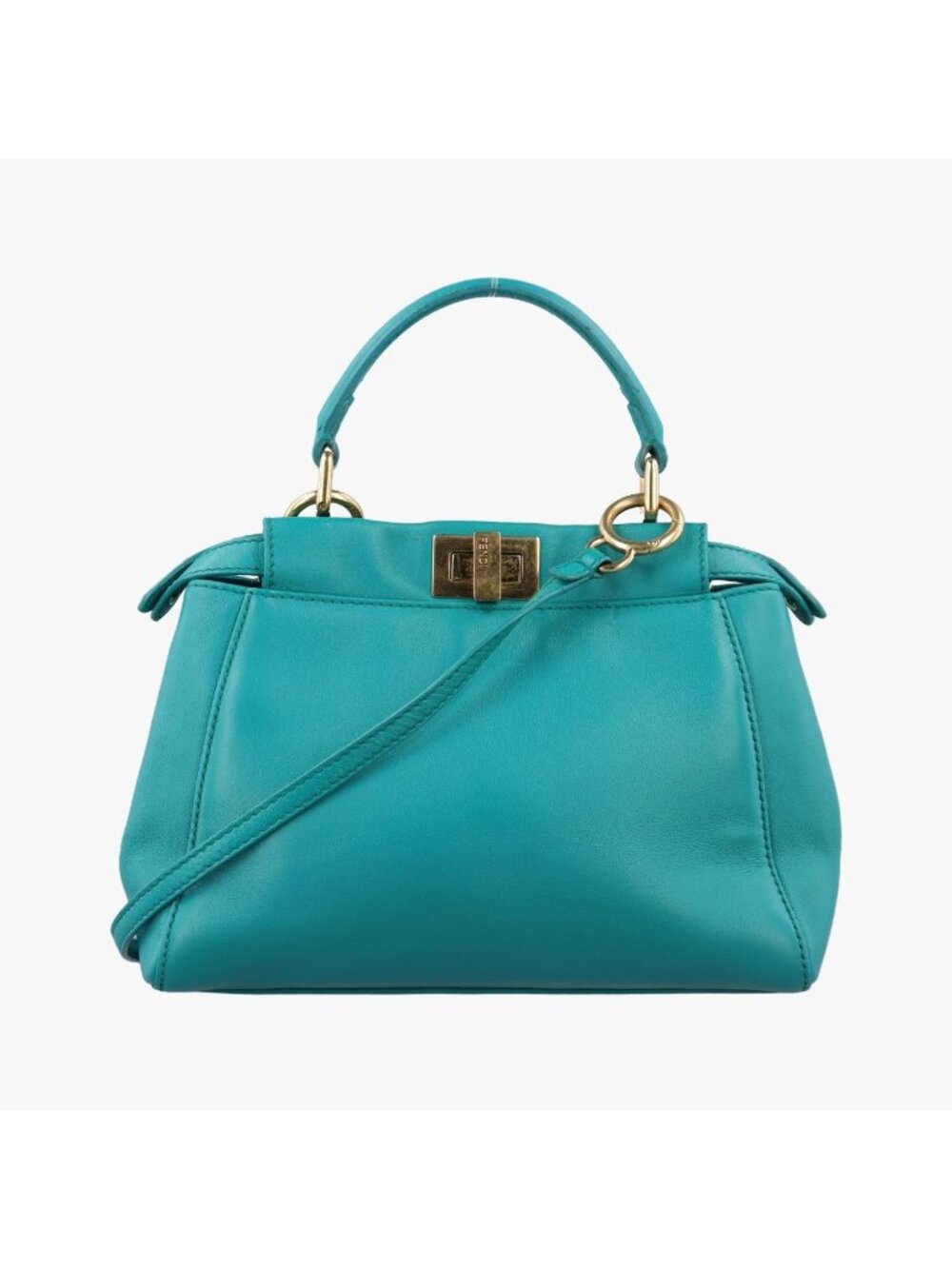 Fendi Peekaboo Mini Blue Leather Handbag